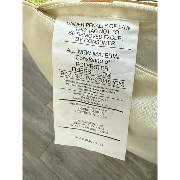 Pier One Mid Century Modern Pillow Geometric Mod Square Abstract Art Deco Retro - Picture 5 of 7